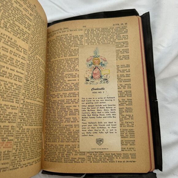 Holy Bible 1948 Inscription Red Letter Edition King James Self Pronouncing World - Picture 9 of 14